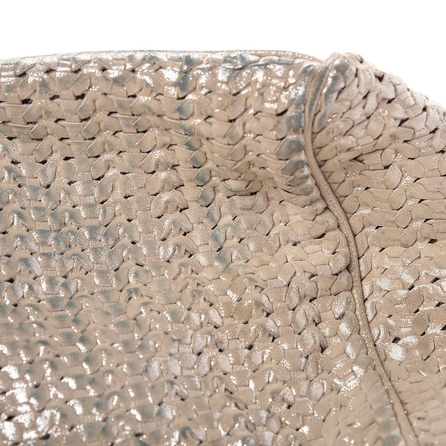 Christian Dior Metallic Suede Woven Lady Dior Shopping Tote Gold 9 of 17