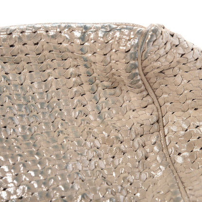 Christian Dior Metallic Suede Woven Lady Dior Shopping Tote Gold 9 of 17