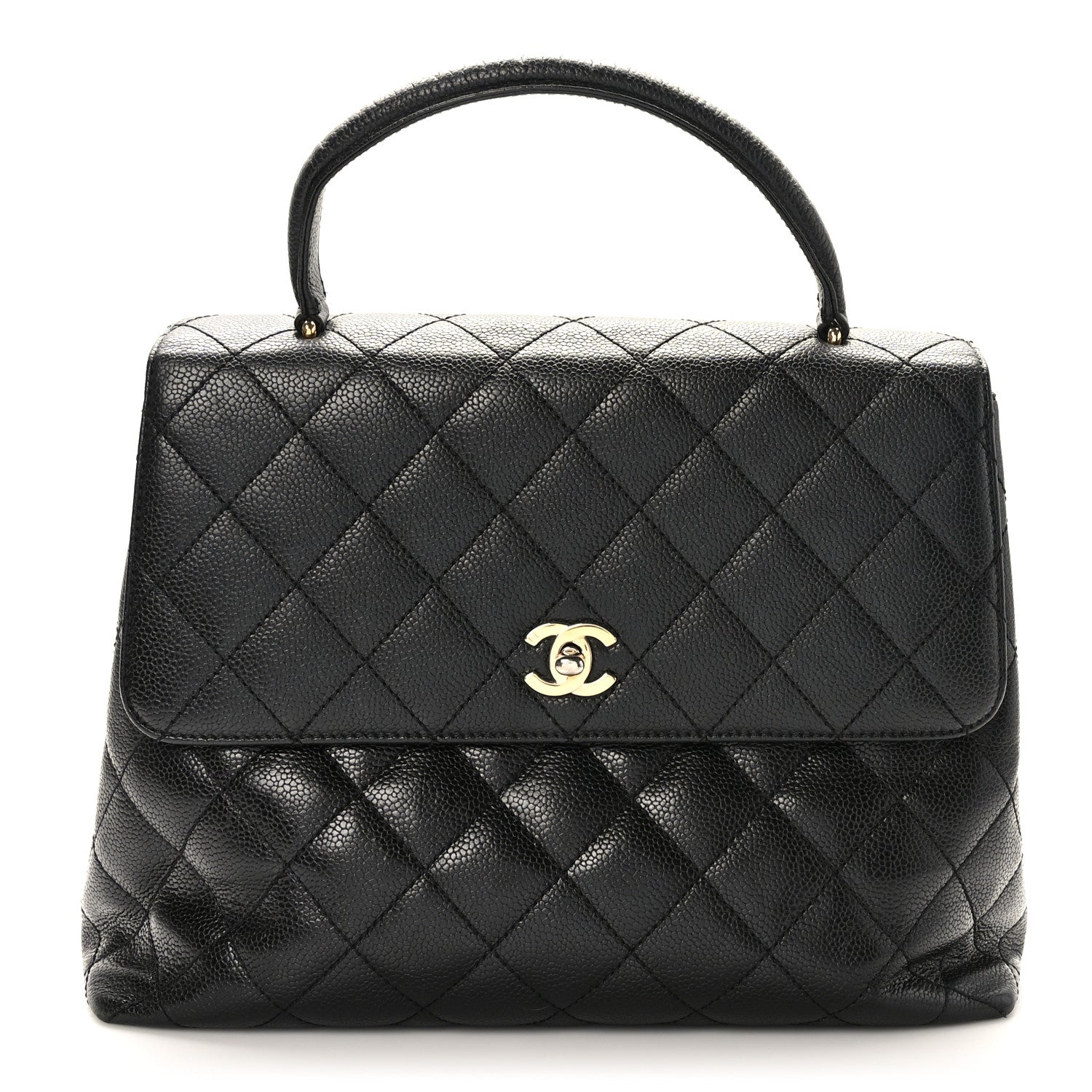 Chanel Caviar Quilted Jumbo Kelly Flap Black 1 of 9