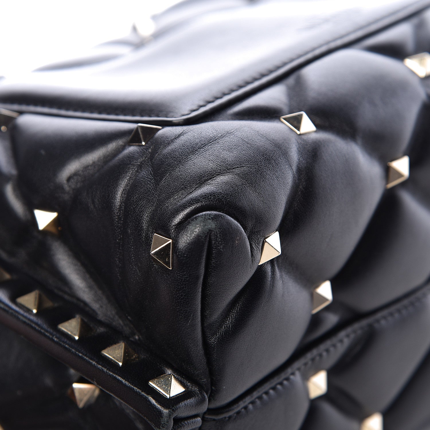Valentino Garavani Lambskin VLTN Print Candystud Top Handle Bag Black 11 of 14