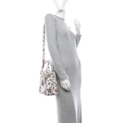 Christian Dior Calfskin Rosa Mutabilis Embroidered Medium Lady Dior White Multicolor 2 of 10