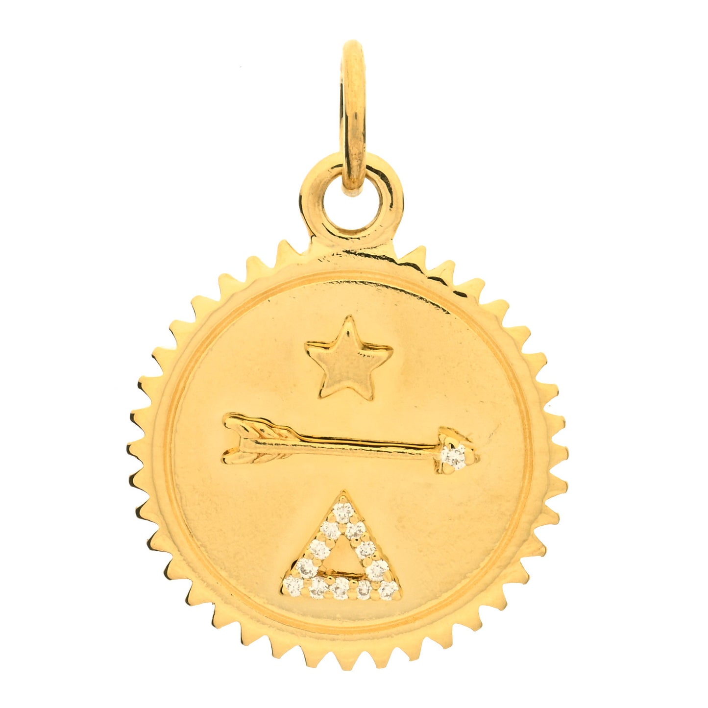 18K Yellow Gold Diamond Baby Dream Medallion Pendant