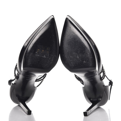 Saint Laurent Calfskin Studded Strap Janis 105 Pumps 35.5 Black 11 of 12