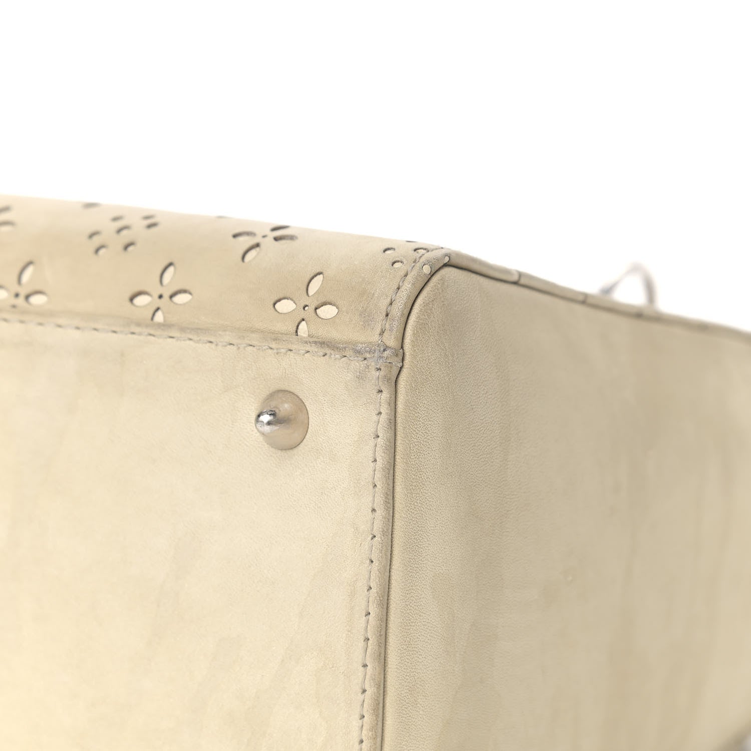 Christian Dior Nubuck Perforated Medium Lady Dior Beige 8 of 18