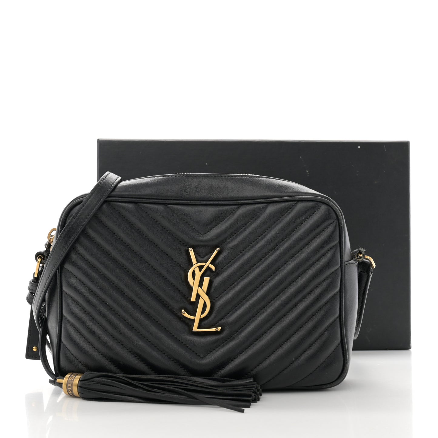 Calfskin Matelasse Monogram Lou Camera Bag Black