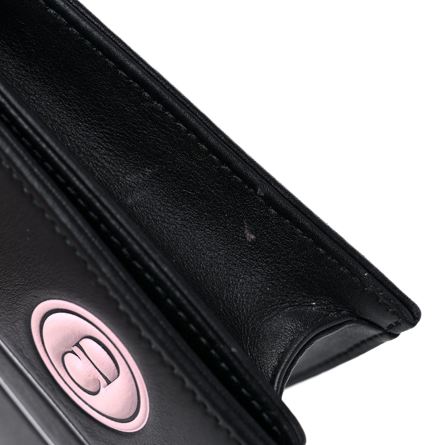 Calfskin Paradise Diorama Croisiere Chain Wallet Black