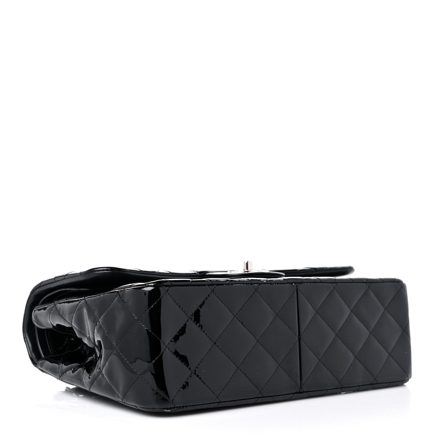 Chanel Patent Quilted Jumbo Double Flap Black 4 of 12