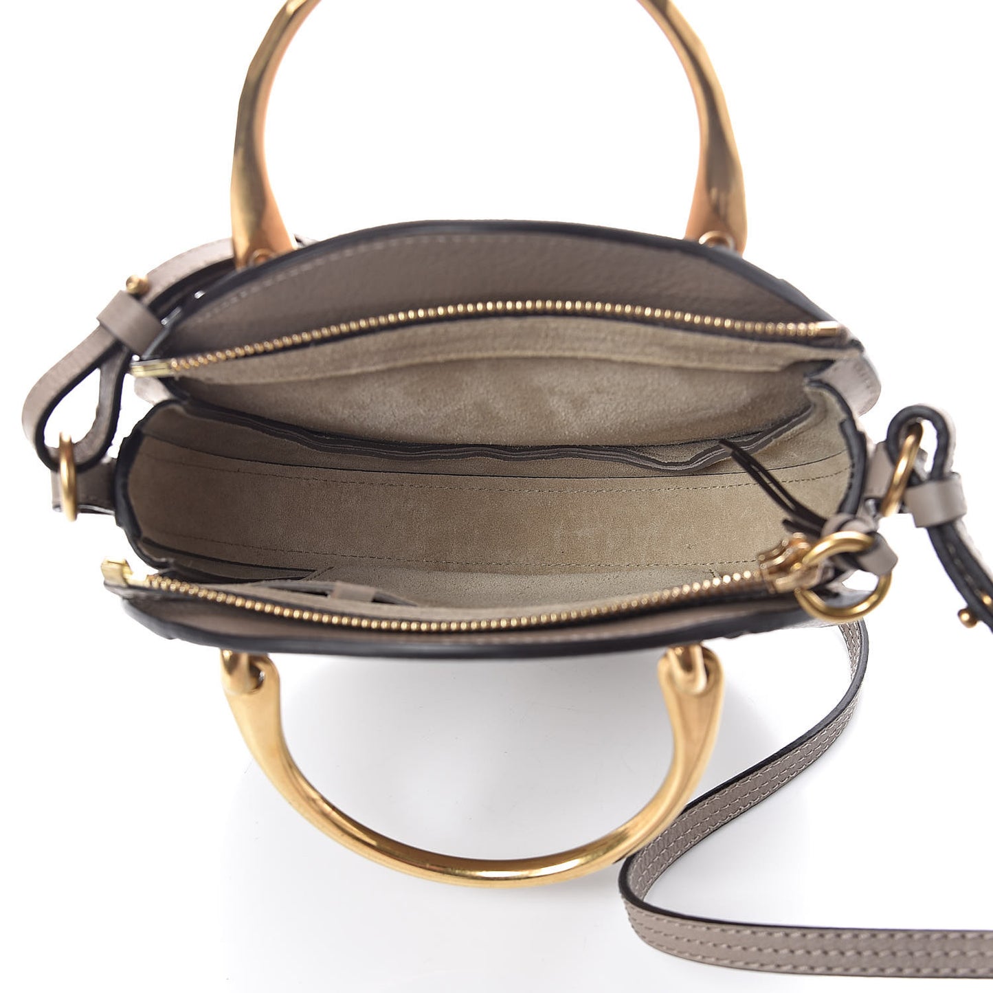 Smooth Calfskin Suede Patchwork Studded Small Pixie Bag Motty Grey