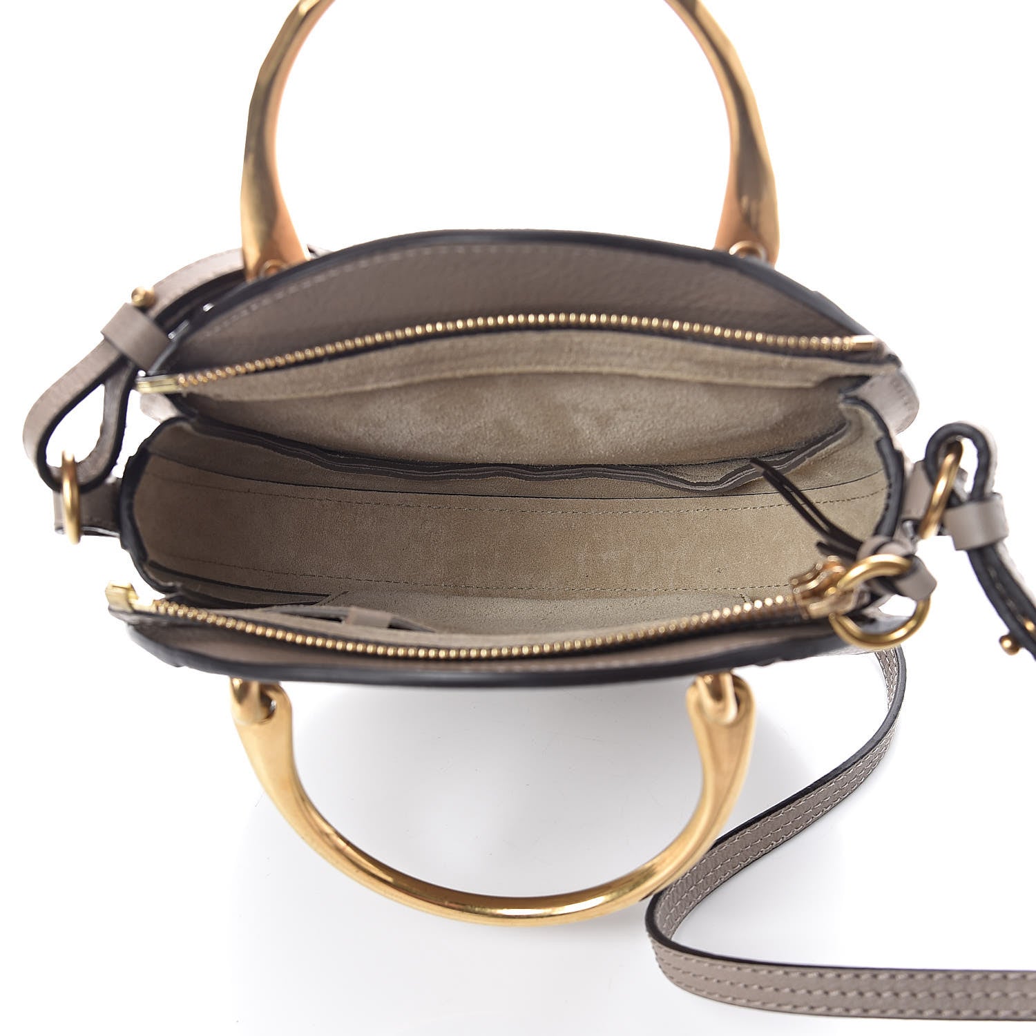 Chloe Smooth Calfskin Suede Patchwork Studded Small Pixie Bag Motty Grey 5 of 9