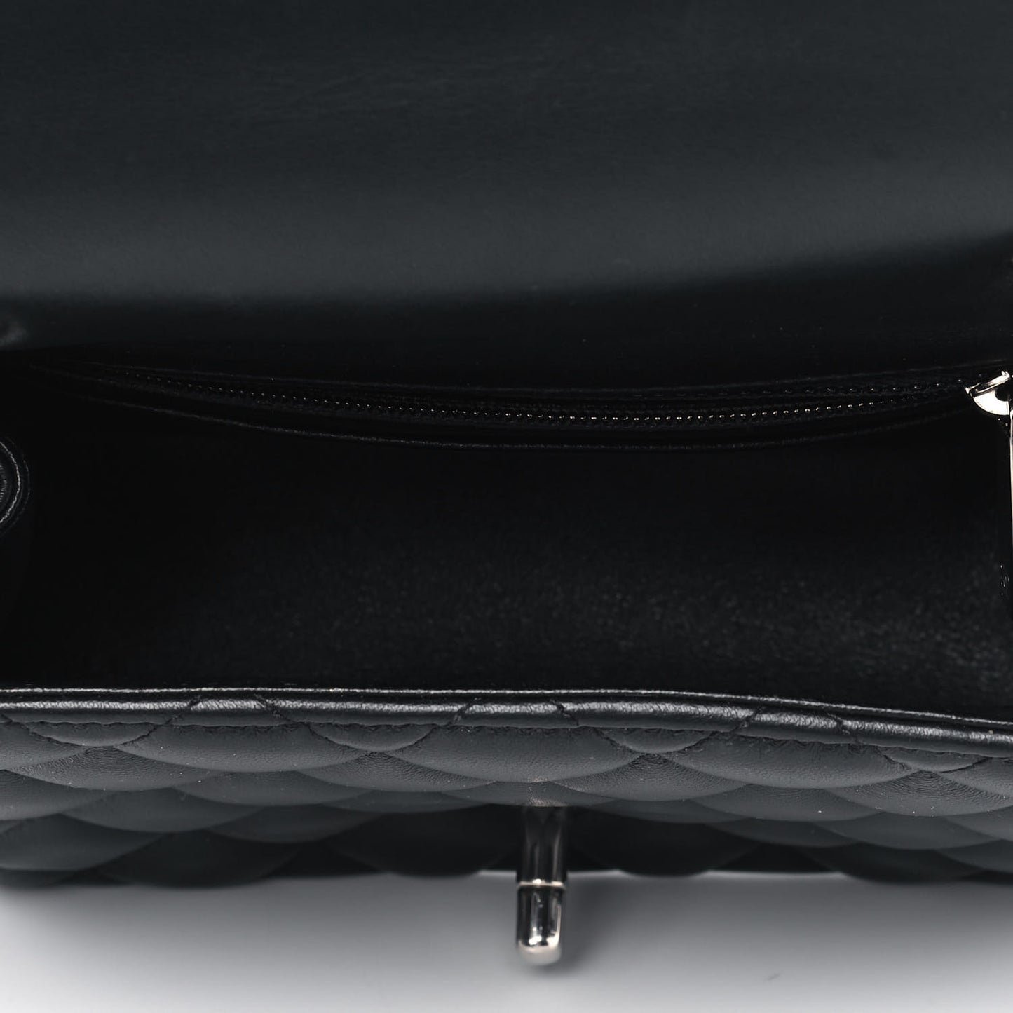 Lambskin Quilted Mini Square Flap Black