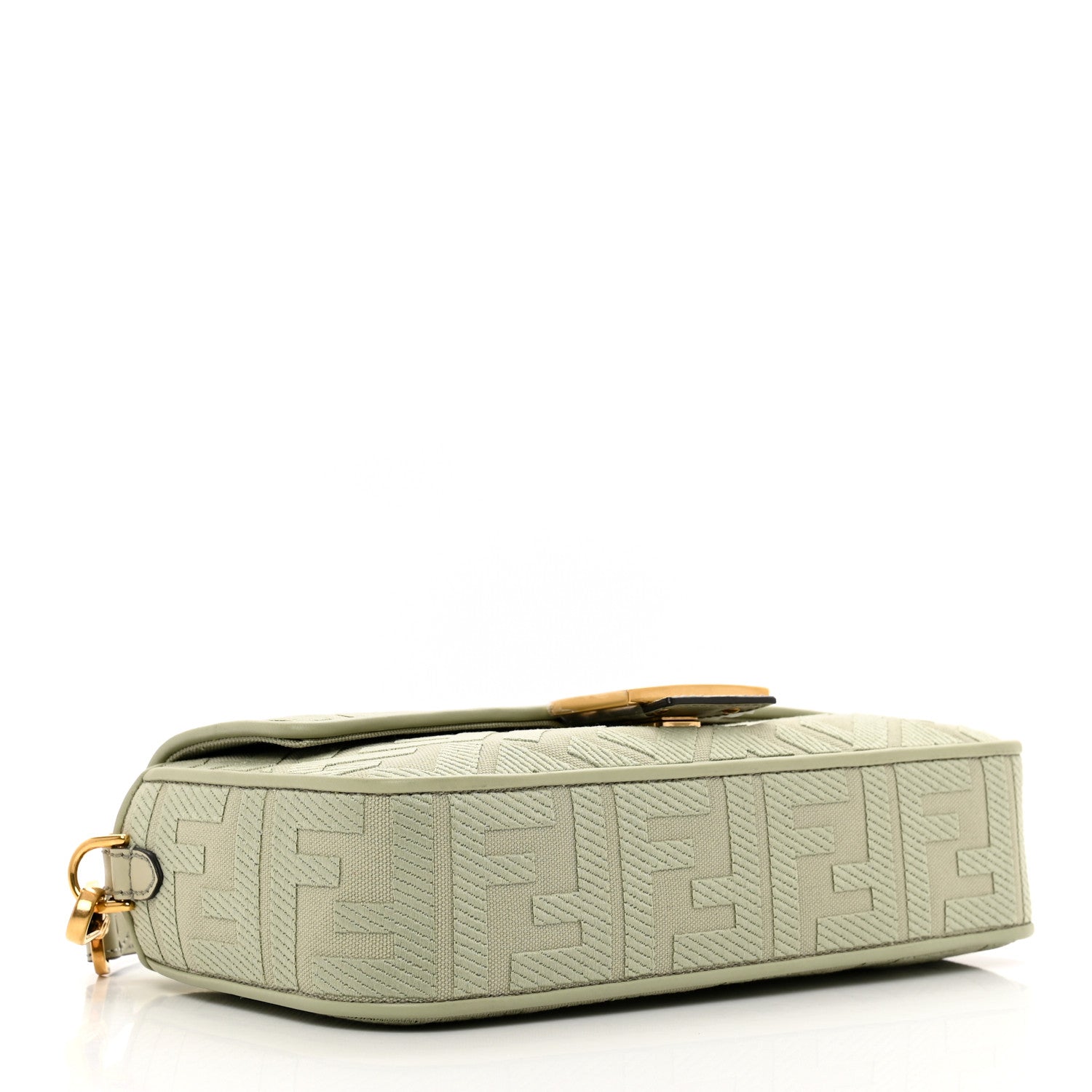 Fendi Canvas Vitello King FF Embroidered Baguette Green Tea 5 of 8