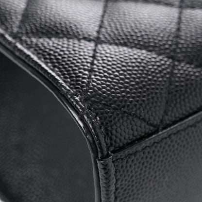 Saint Laurent Grain De Poudre Textured Mixed Matelasse Triquilt Small Monogram Satchel Black 10 of 14