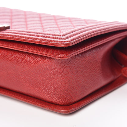 Chanel Caviar Quilted New Medium Boy Flap Dark Red 8 of 11
