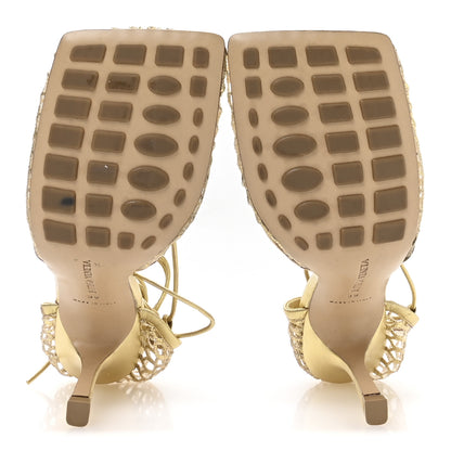 Bottega Veneta Mesh Nappa Stretch Ankle Tie 90mm Sandals 39 Gold 6 of 7