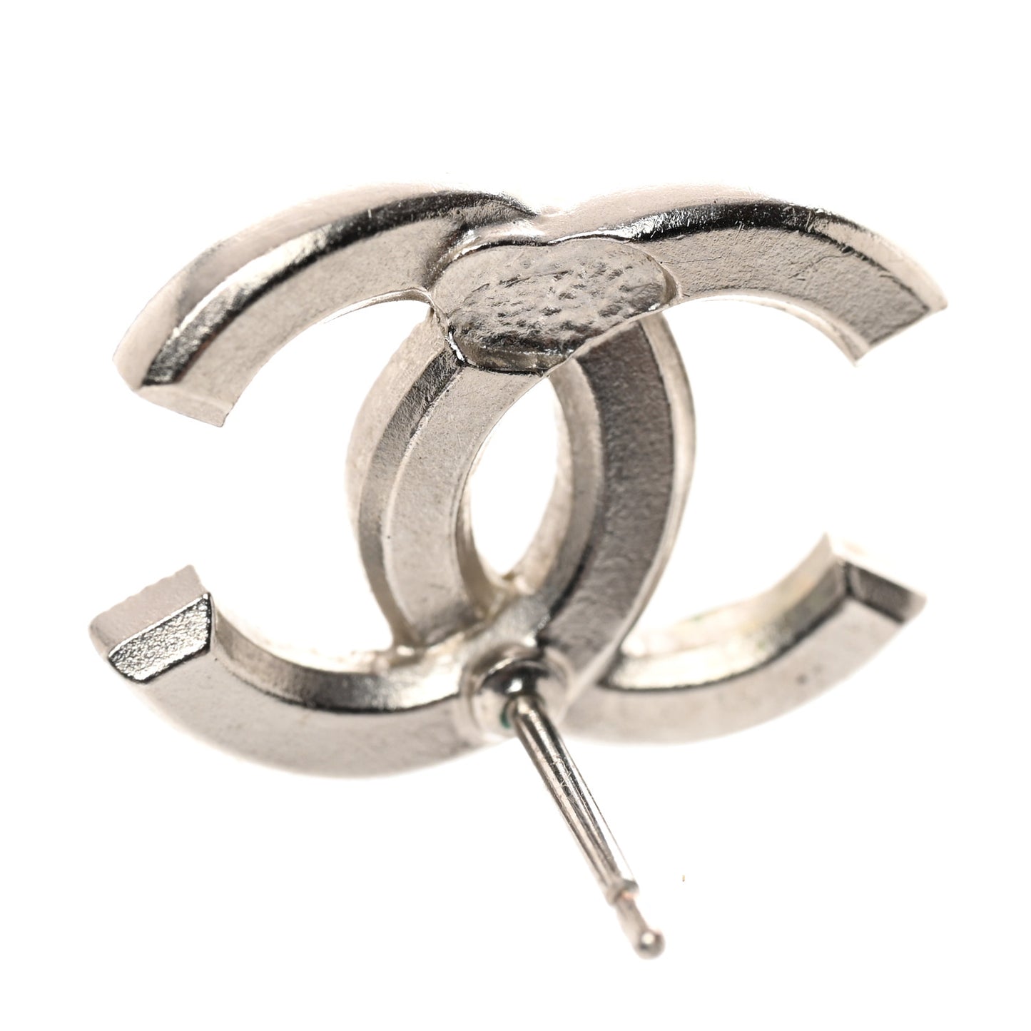 Baguette Crystal CC Earrings Silver