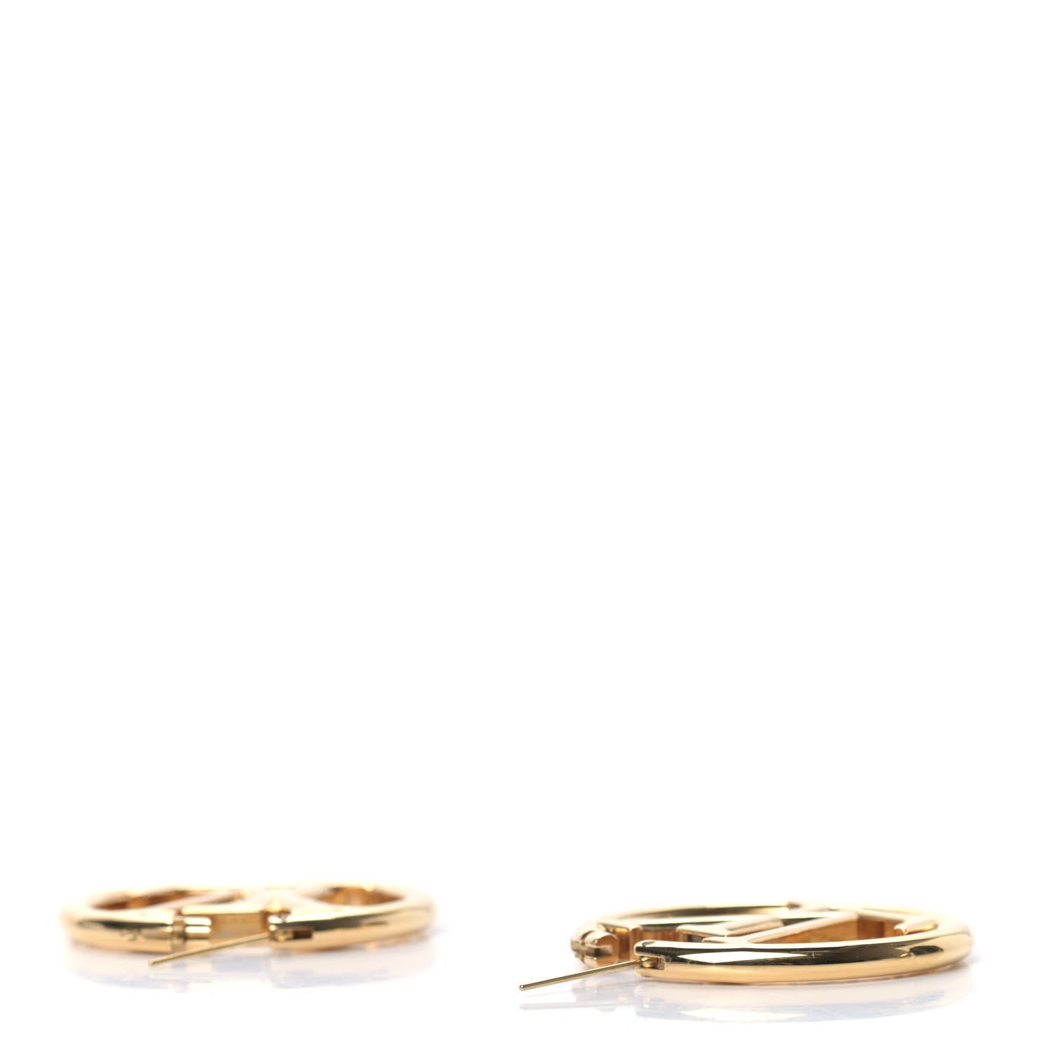 Louis Vuitton Metal Louise Hoop Earrings Gold 3 of 4
