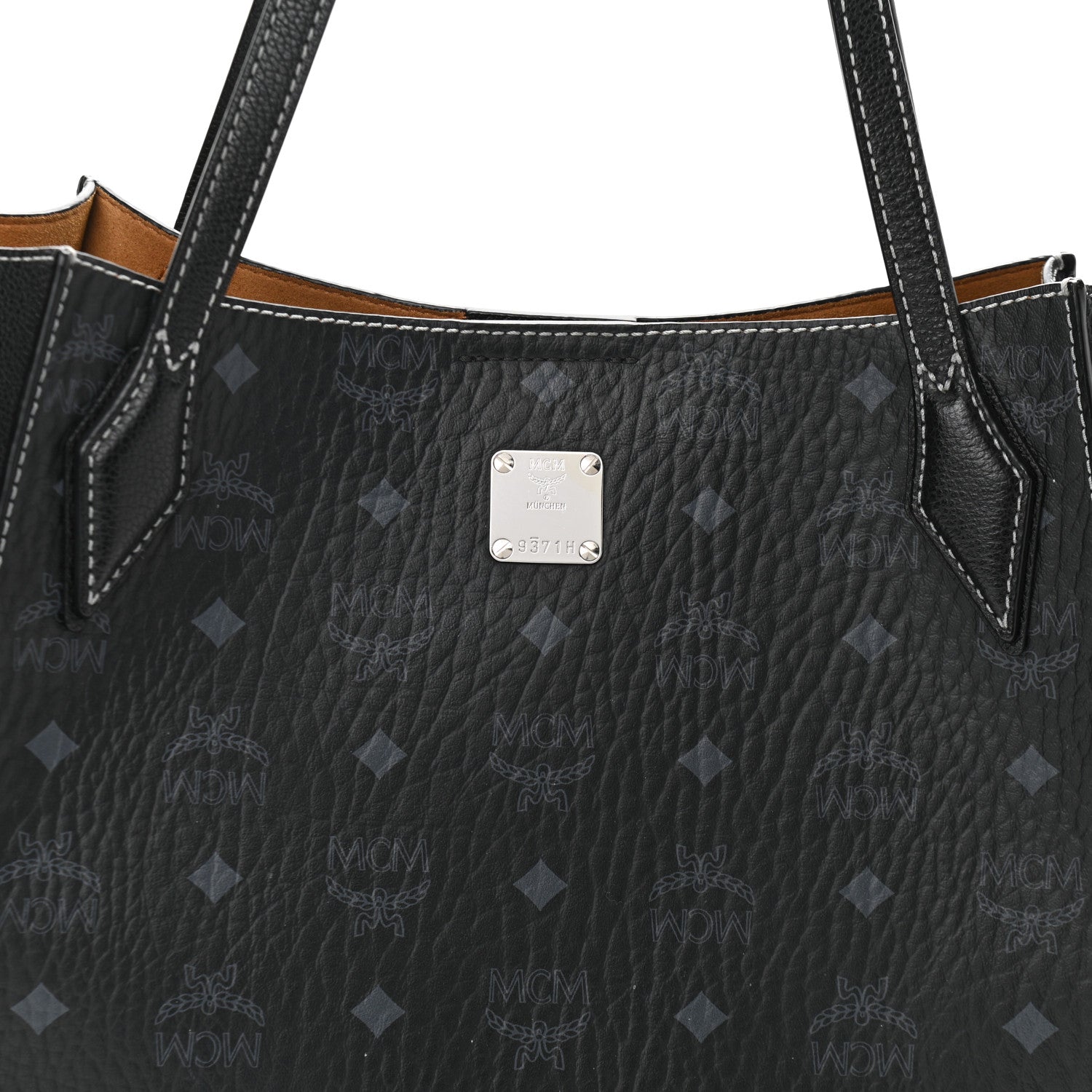 MCM Visetos Large Luisa Shopper Tote Black 8 of 10