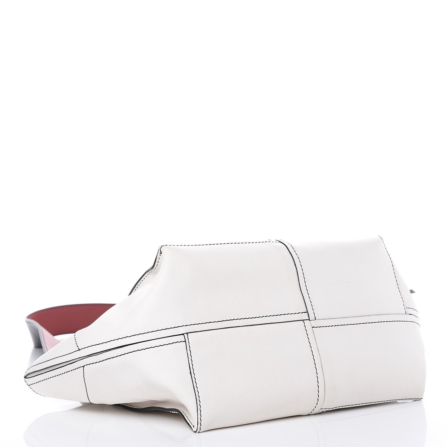 Calfskin Curl Satchel Optic White