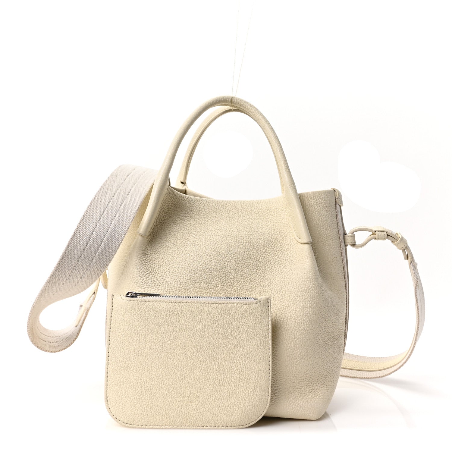 Loro Piana Grained Calfskin Small Bale Bag Whisper White 3 of 10