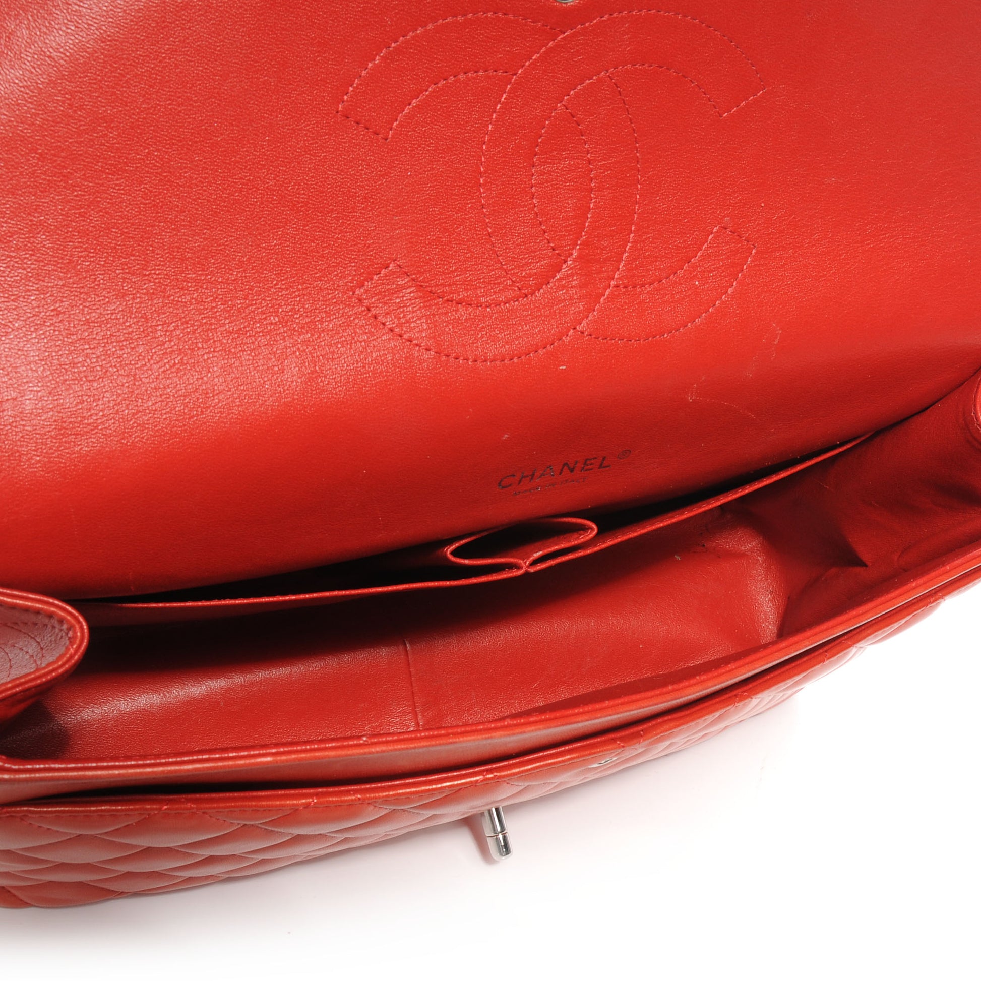 Chanel Lambskin Quilted Maxi Double Flap Red 6 of 8