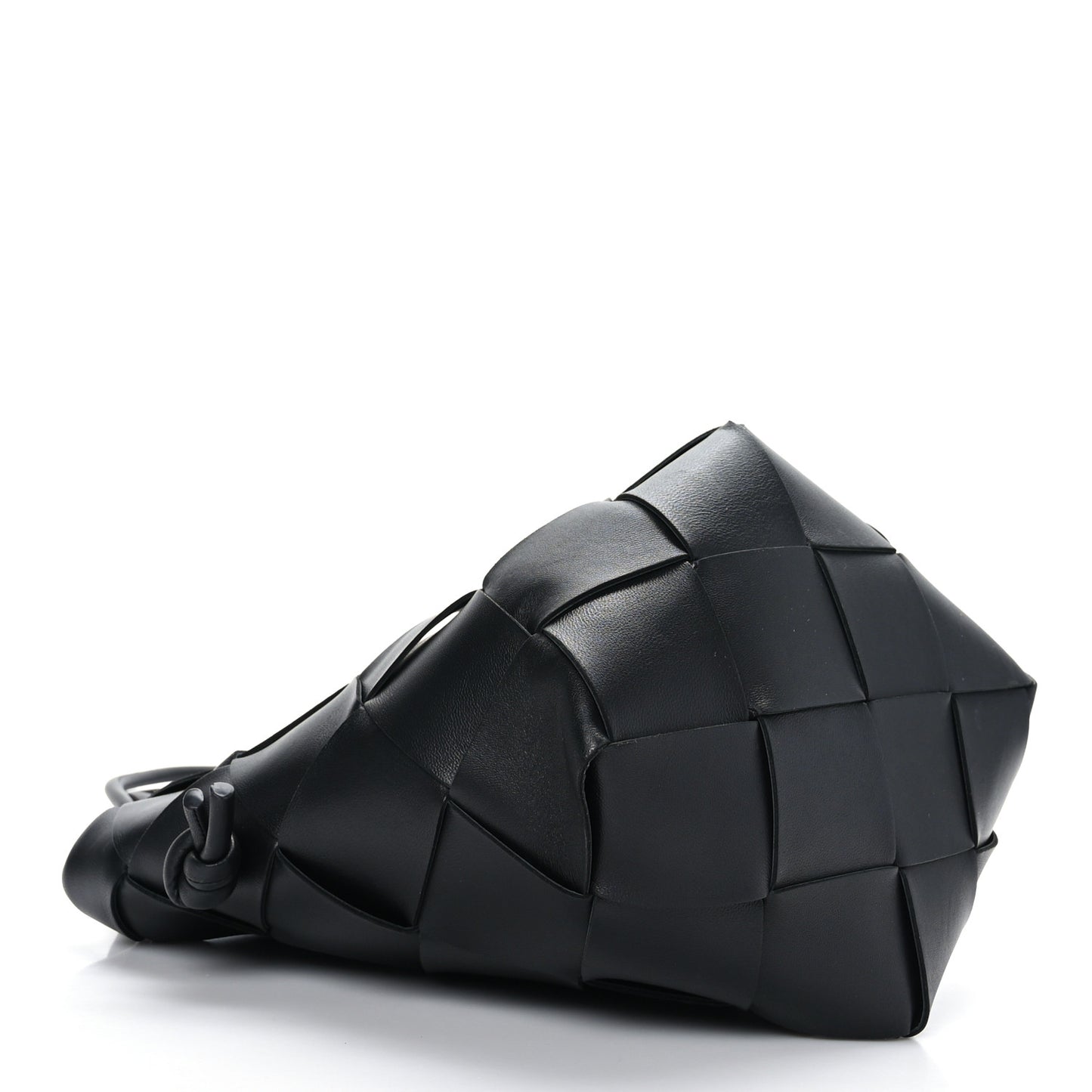 Nappa Maxi Intrecciato Clasp Bucket Bag Black