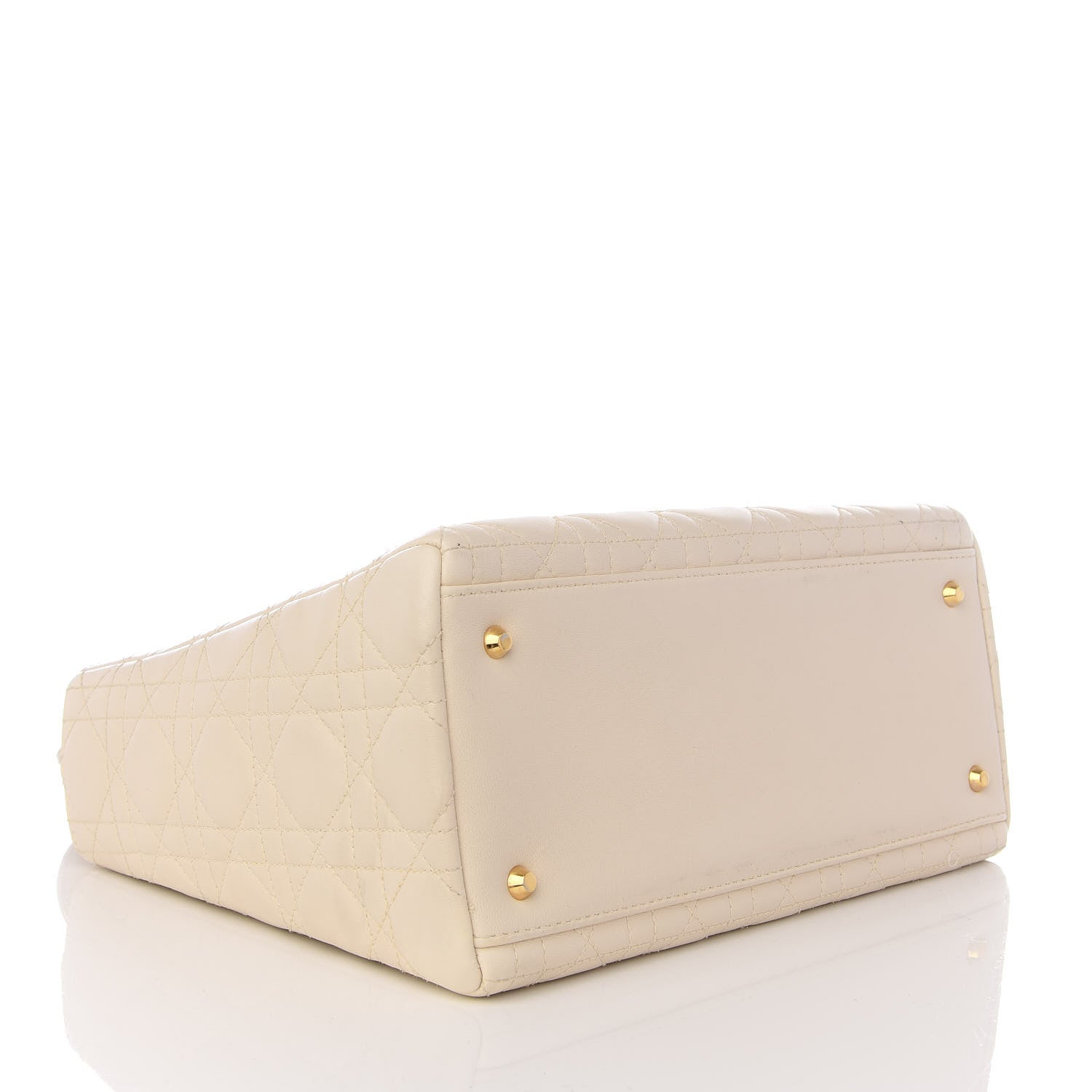 Christian Dior Lambskin Cannage Medium Lady Dior Light Beige 3 of 8