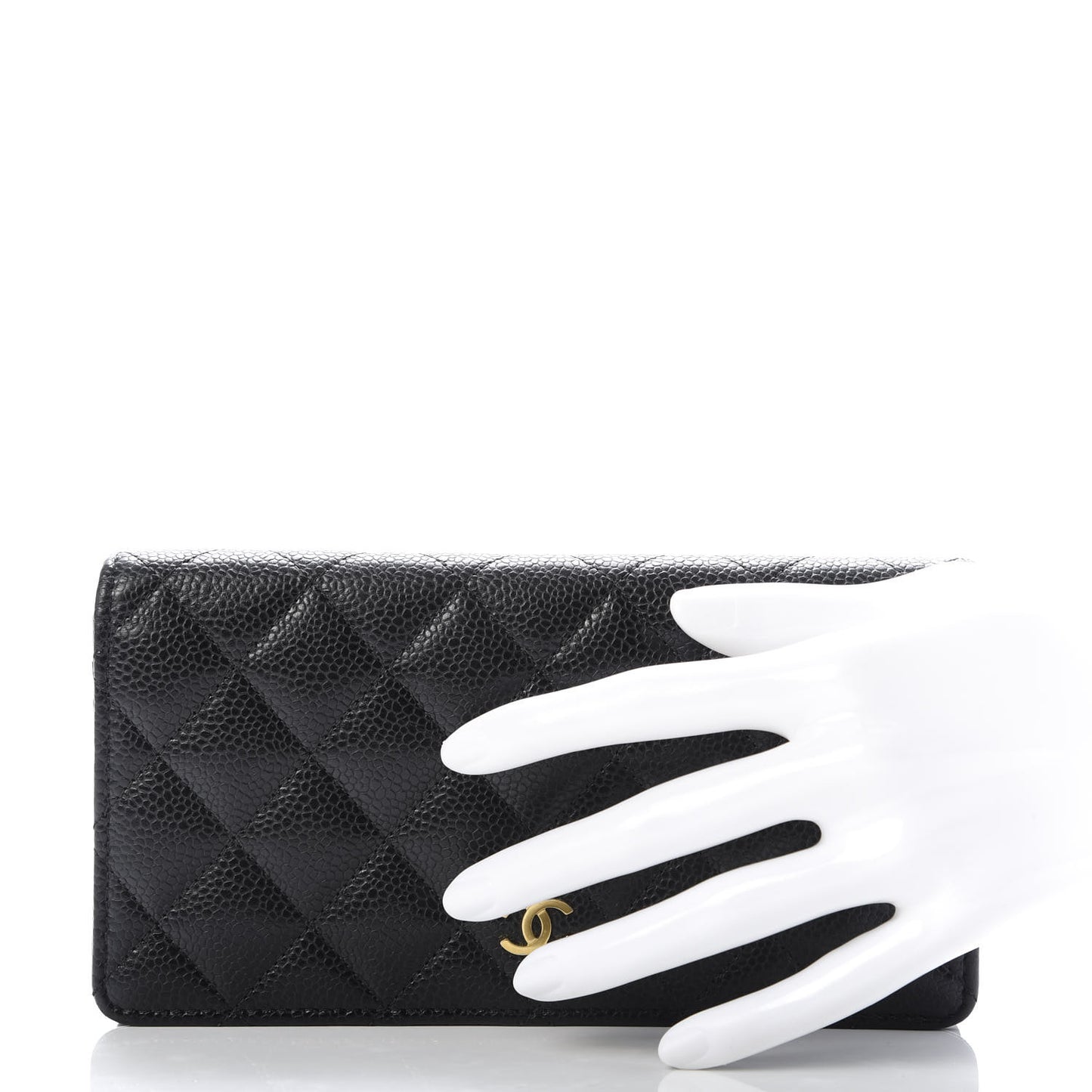 Caviar Quilted Yen Wallet Black