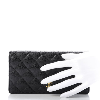 Chanel Caviar Quilted Yen Wallet Black 2 of 13