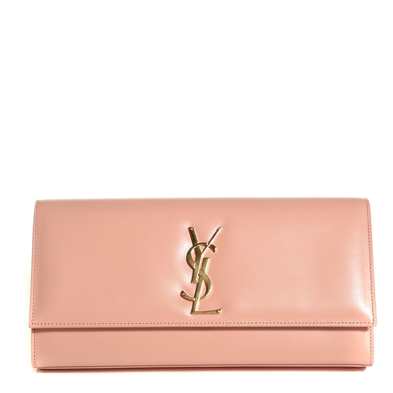 Saint Laurent Calfskin Classic Monogram Clutch Blush 1 of 8