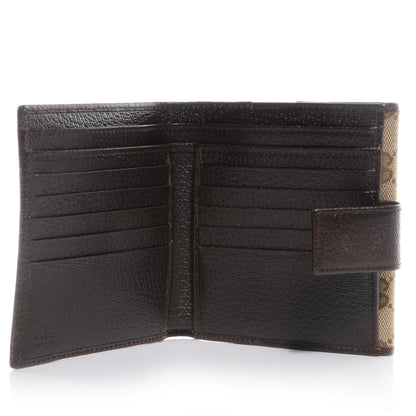 Gucci Monogram Metal Bar French Flap Wallet Beige Ebony Cocoa 6 of 8
