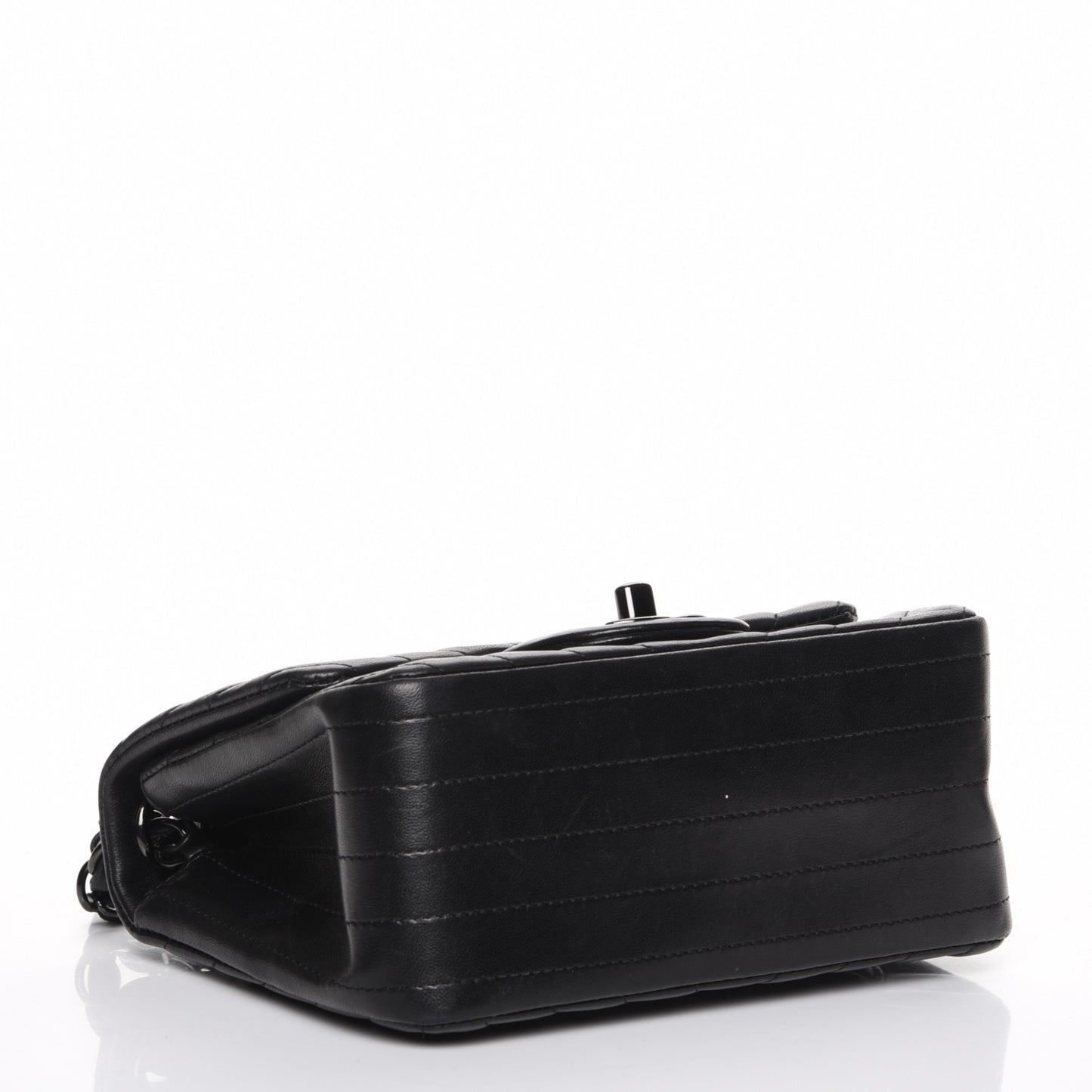 Lambskin Chevron Quilted Mini Square Flap So Black