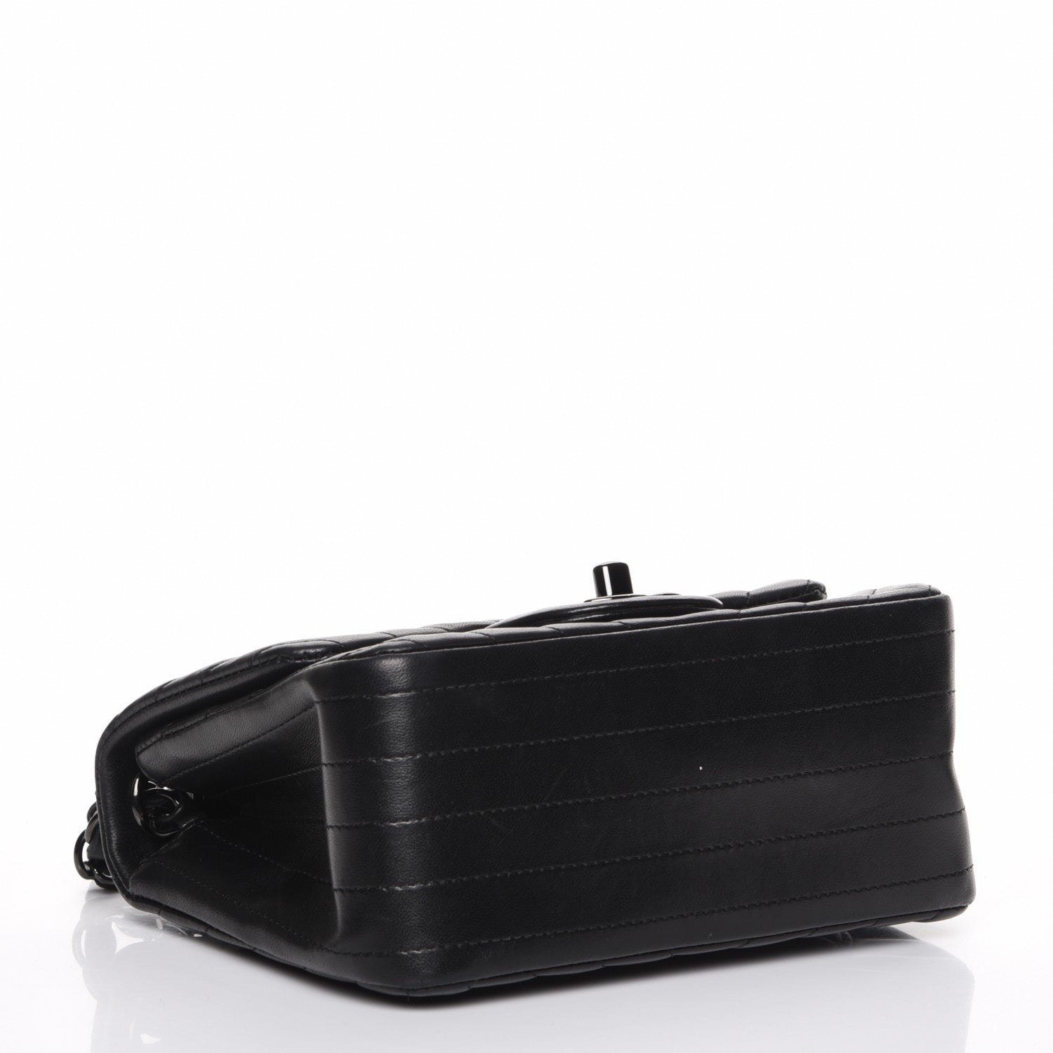 Chanel Lambskin Chevron Quilted Mini Square Flap So Black 4 of 10