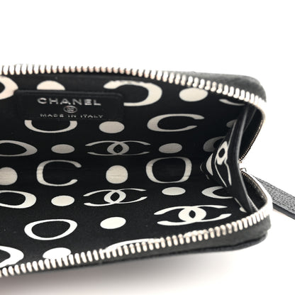 Chanel Caviar Quilted CC Logo Zip Around Card Holder Black 5 of 8