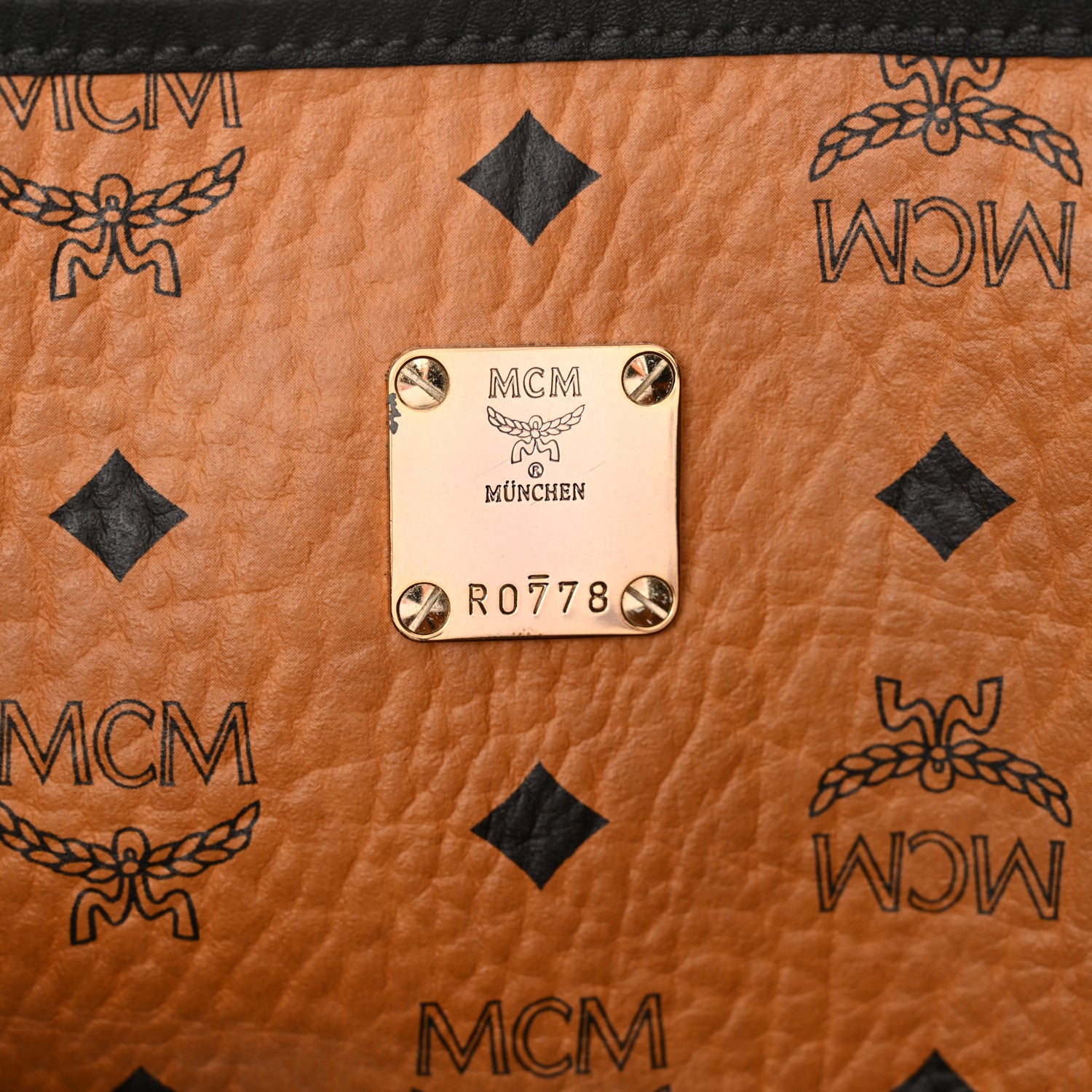 MCM Visetos Medium Project Reversible Shopper Tote Cognac 12 of 27