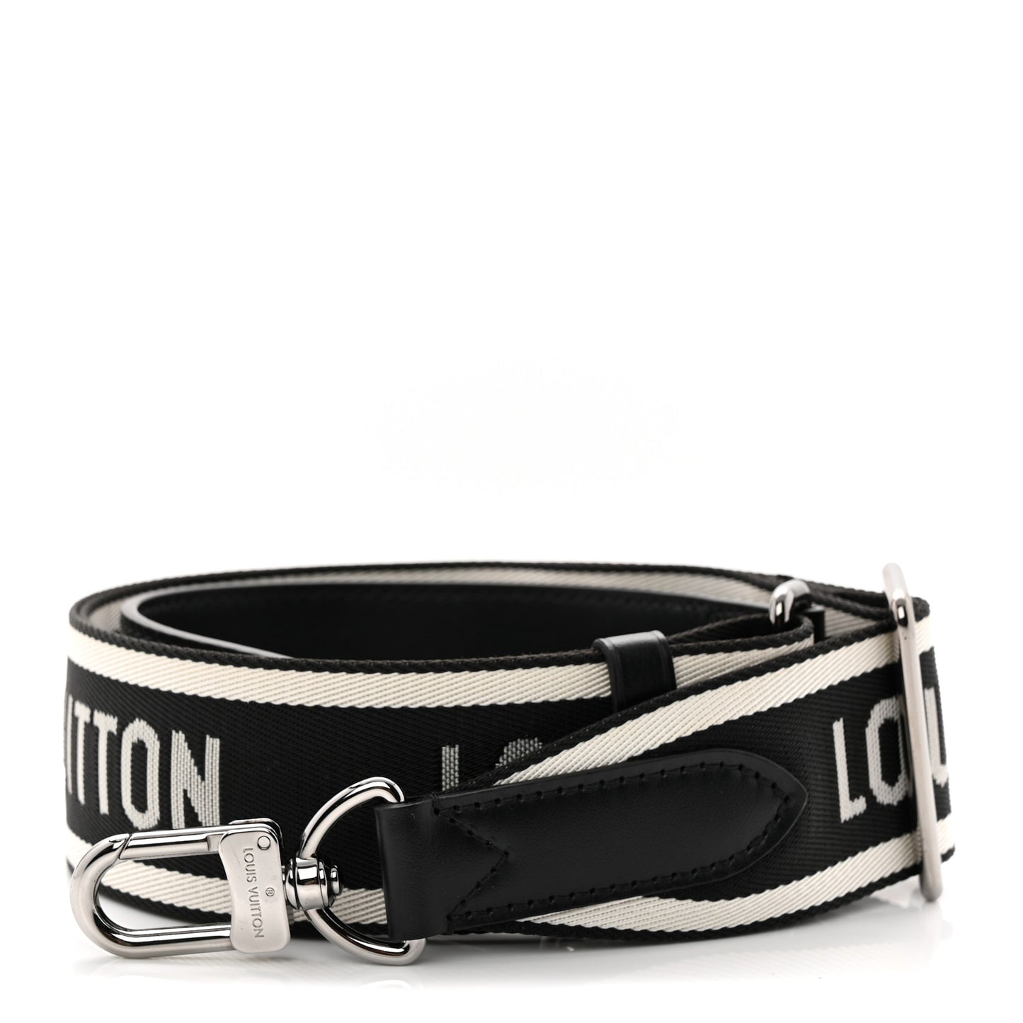 Nylon Jacquard Sporty Bandouliere Shoulder Strap Black