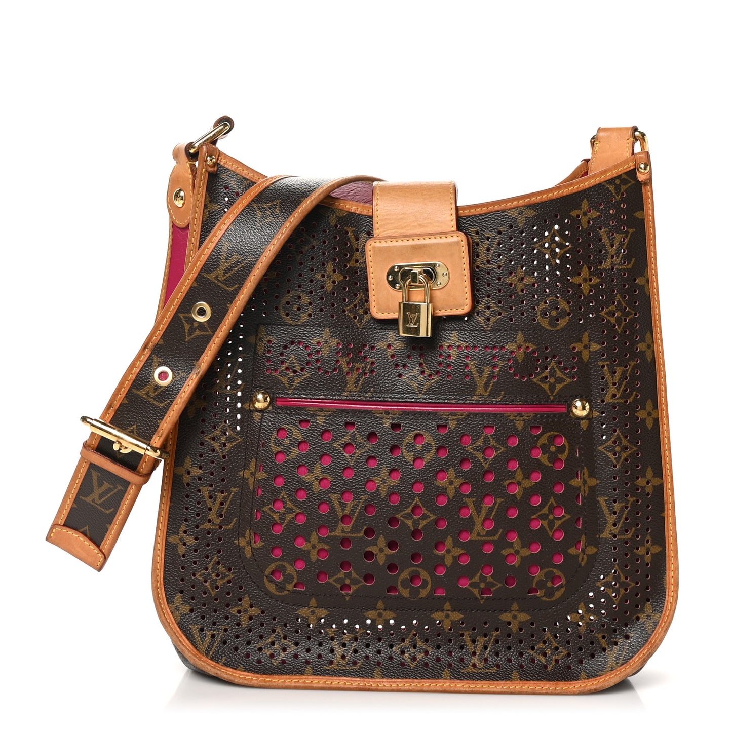 Monogram Perforated Musette Fuchsia