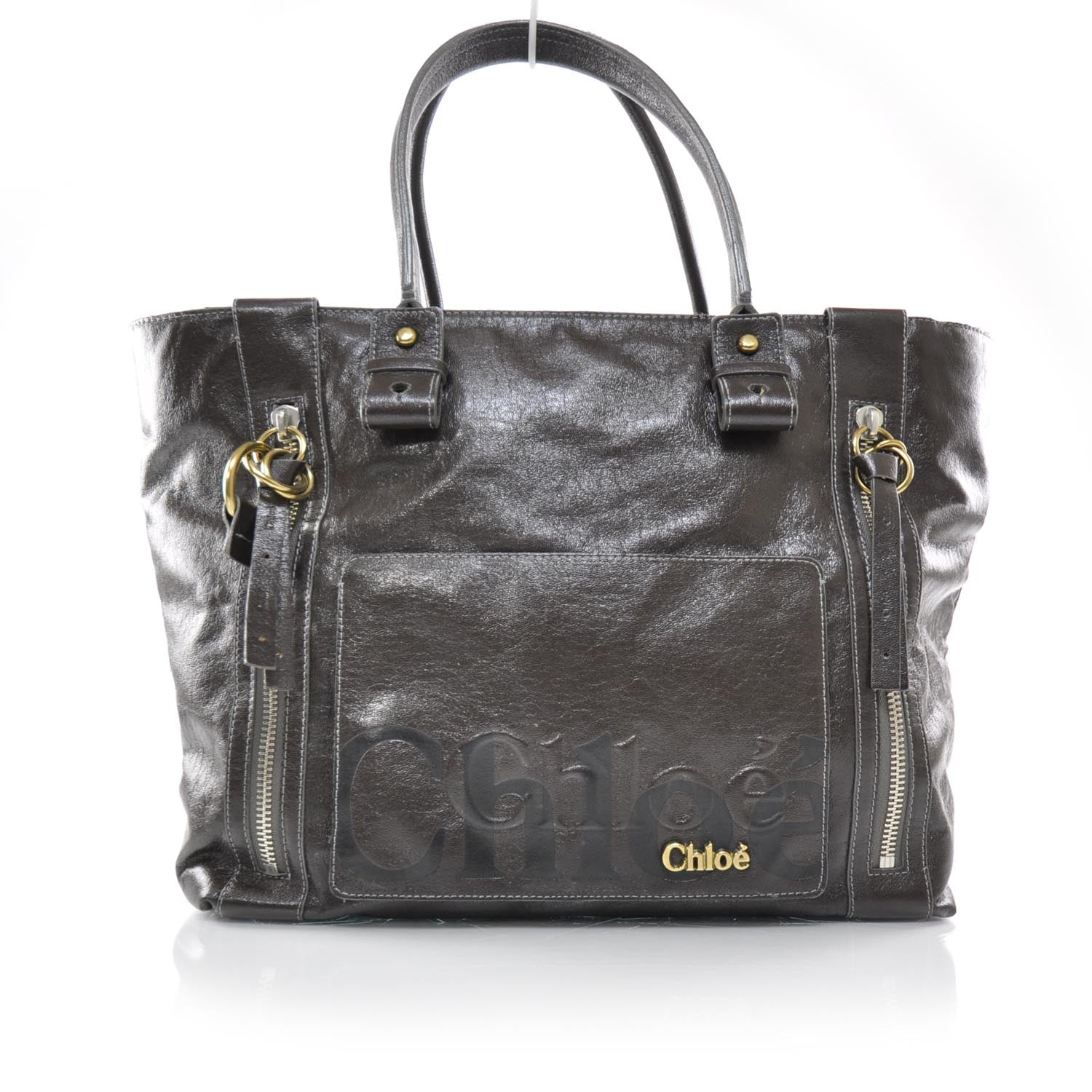 Chloe Leather Eclipse Tote Brown 1 of 10