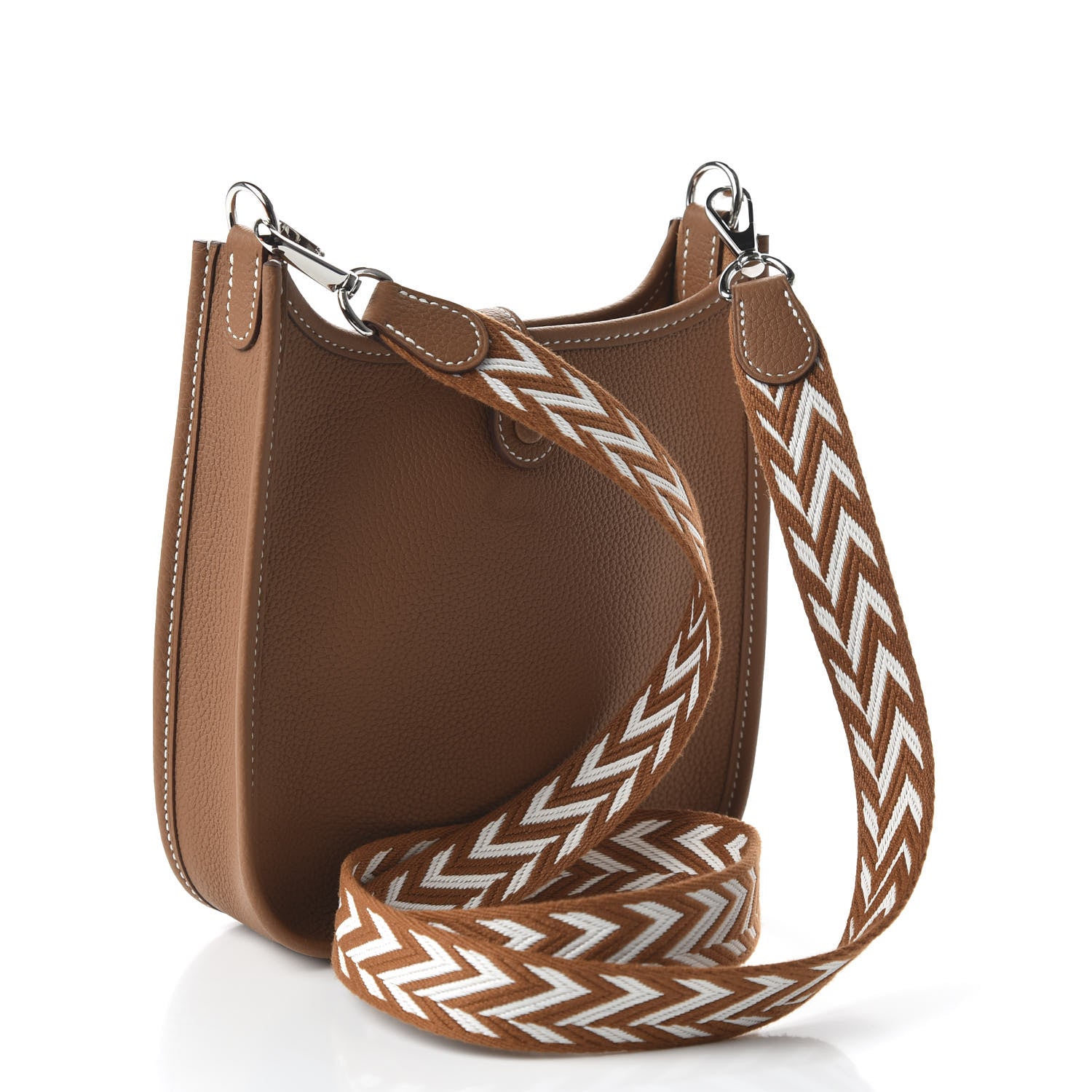 Hermes Taurillon Clemence Allegro Evelyne TPM Gold Cornaline White 3 of 10