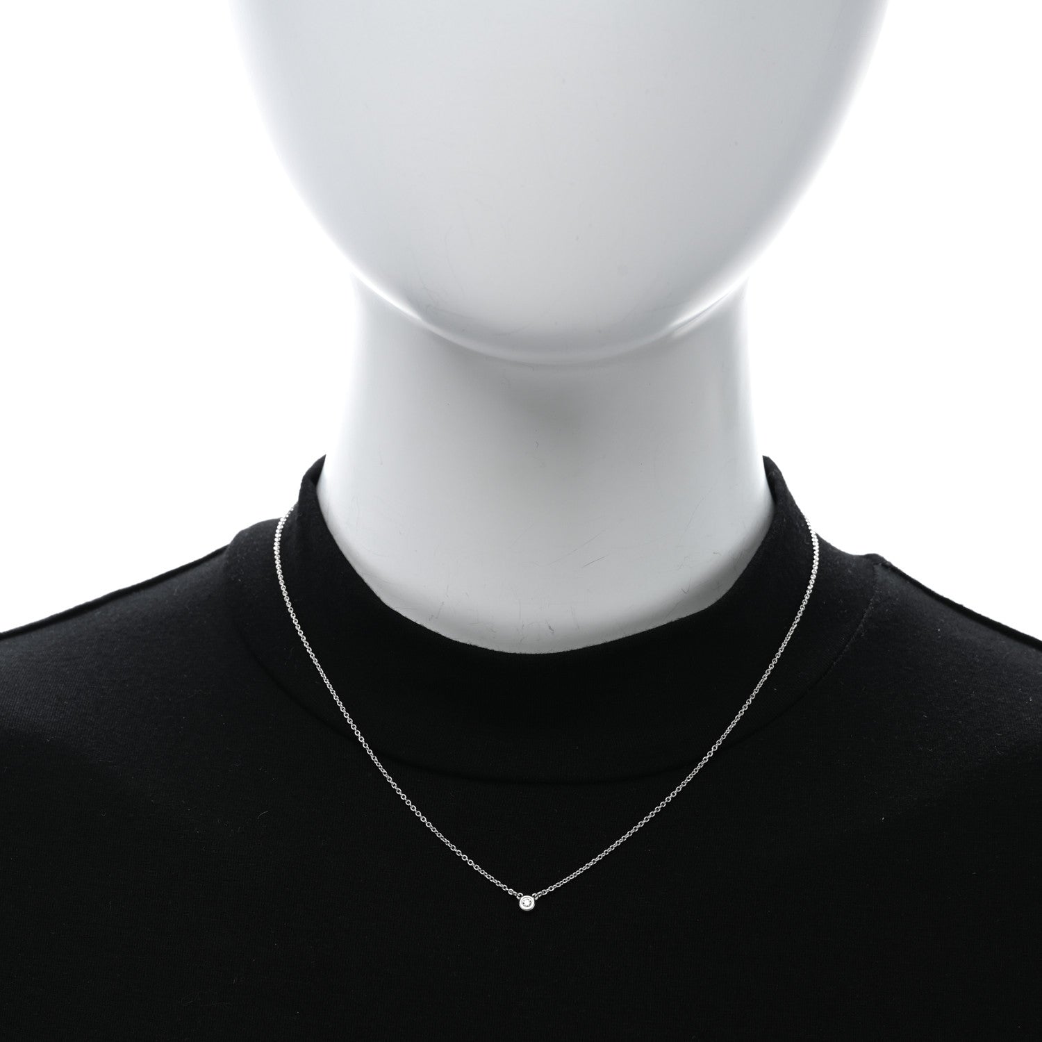 Tiffany Sterling Silver Diamond .03ct Elsa Peretti Diamonds by the Yard Pendant Necklace 3 of 4