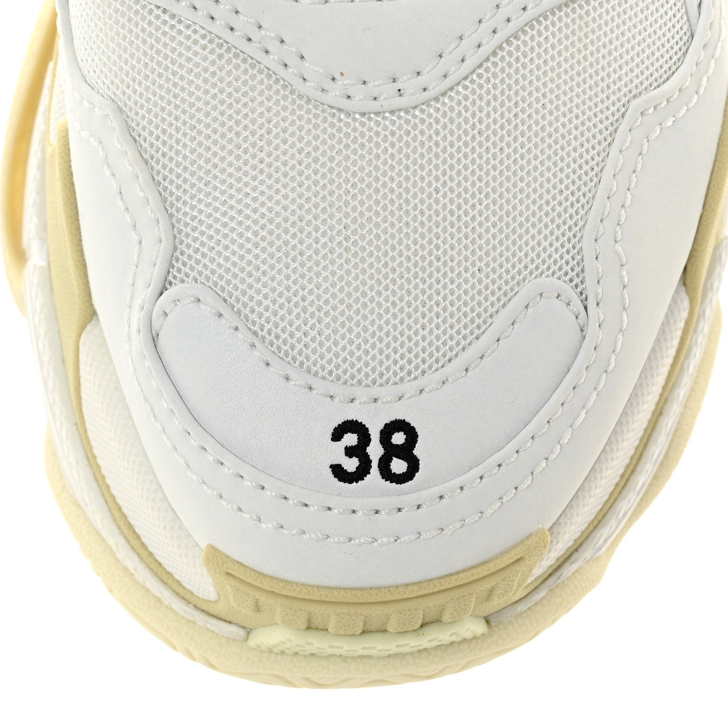 Fabric Mesh Womens Triple S Sneakers 38 White