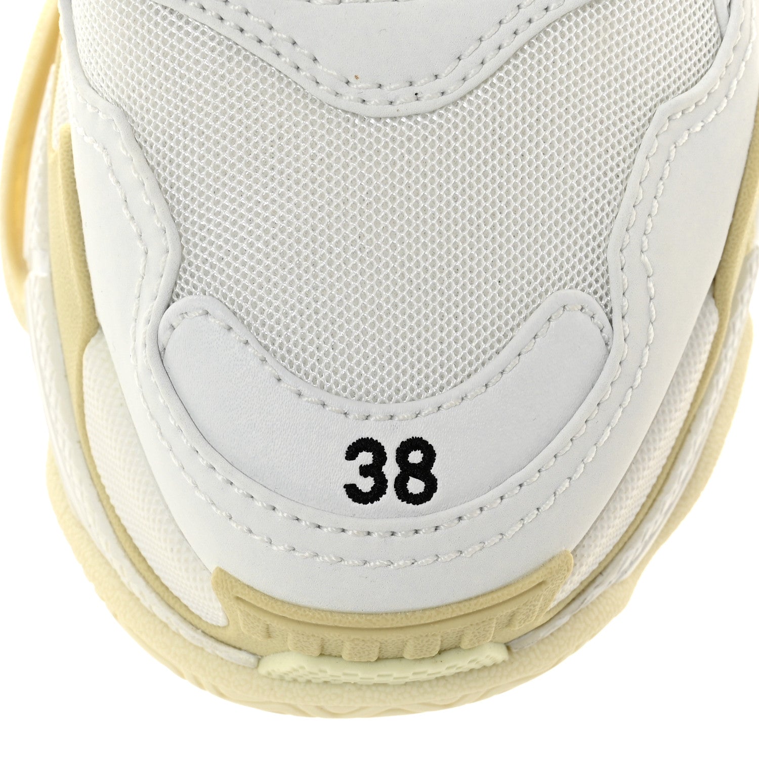 Balenciaga Fabric Mesh Womens Triple S Sneakers 38 White 9 of 10