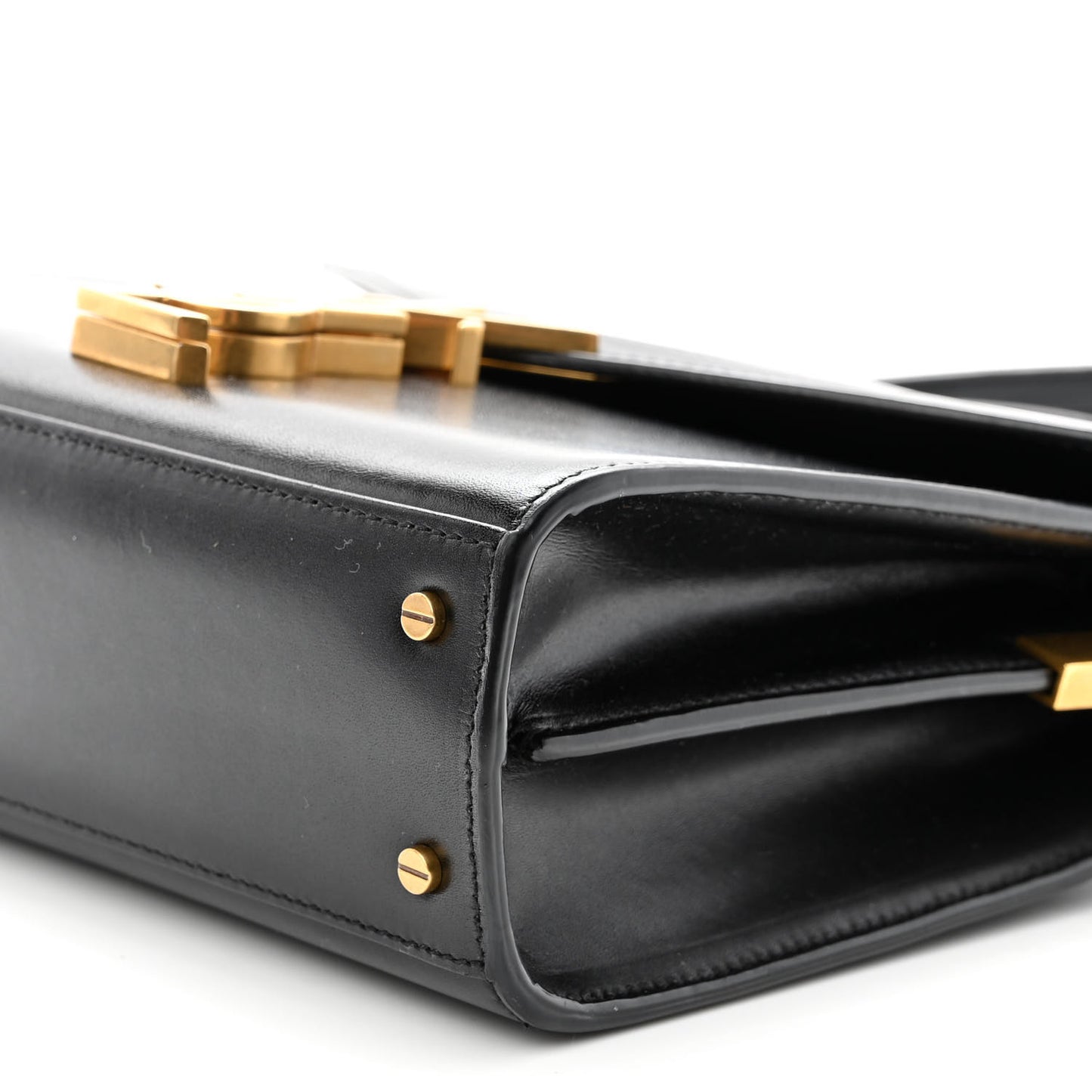 Calfskin Mini Classic Monogram Cassandra Top Handle Black