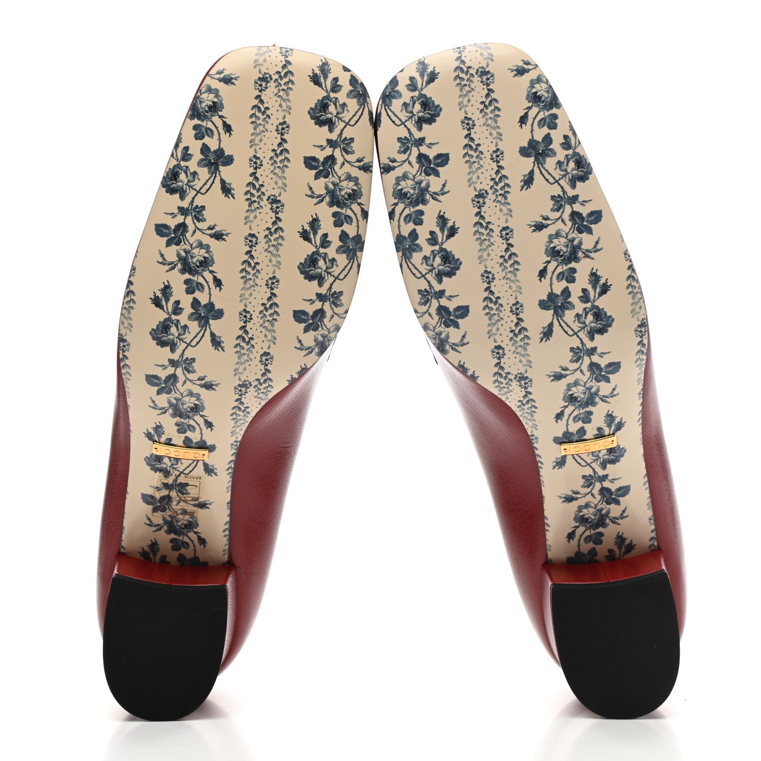 Gucci Goatskin Feline Ginger Loafer Pumps 39 Hibiscus Red Blue 5 of 11