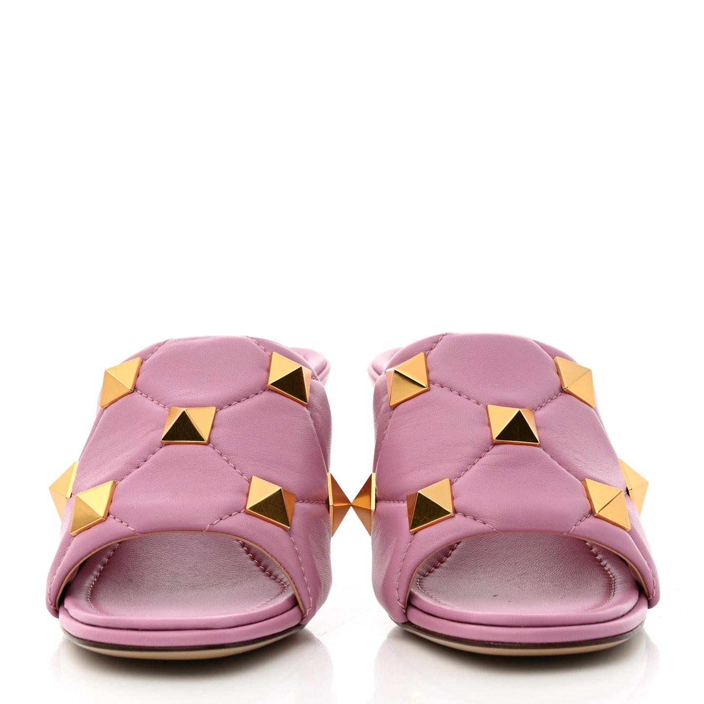 Nappa Quilted Roman Stud 65mm Slide Sandals 38 Giacinto