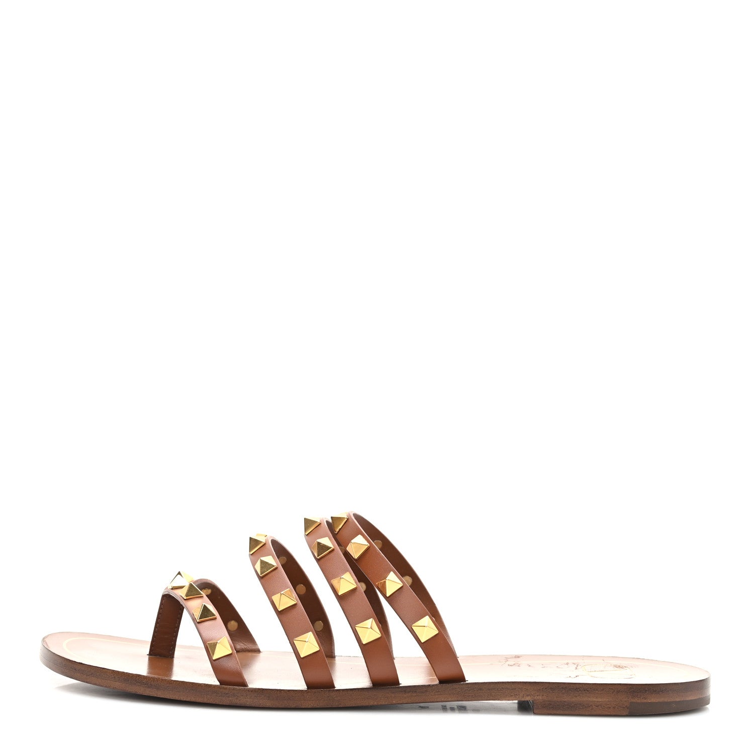 Valentino Garavani Calfskin Rockstud Flair Flat Thong Sandals 40 Selleria 1 of 7