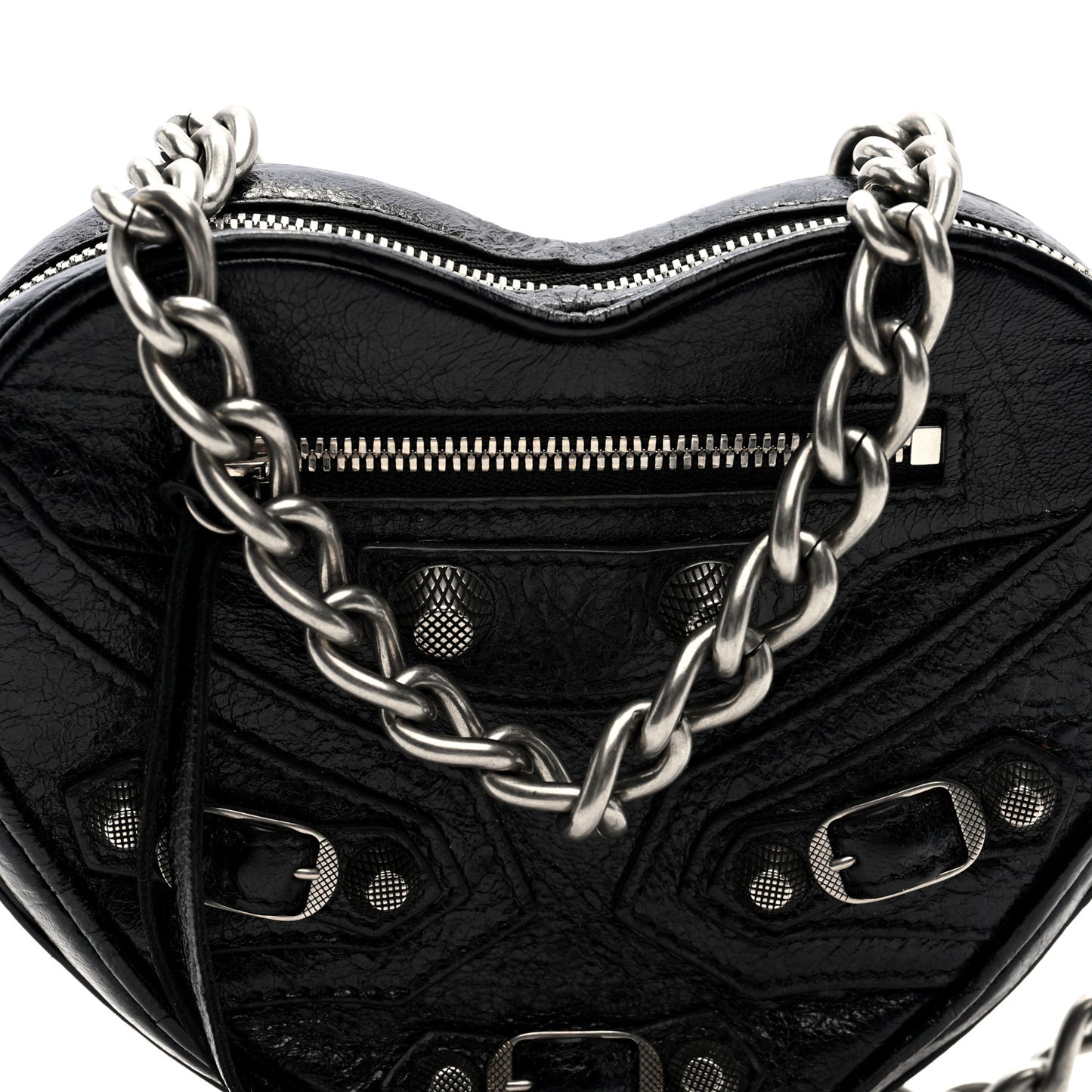 Agneau Arena Mini Le Cagole Heart Bag Black