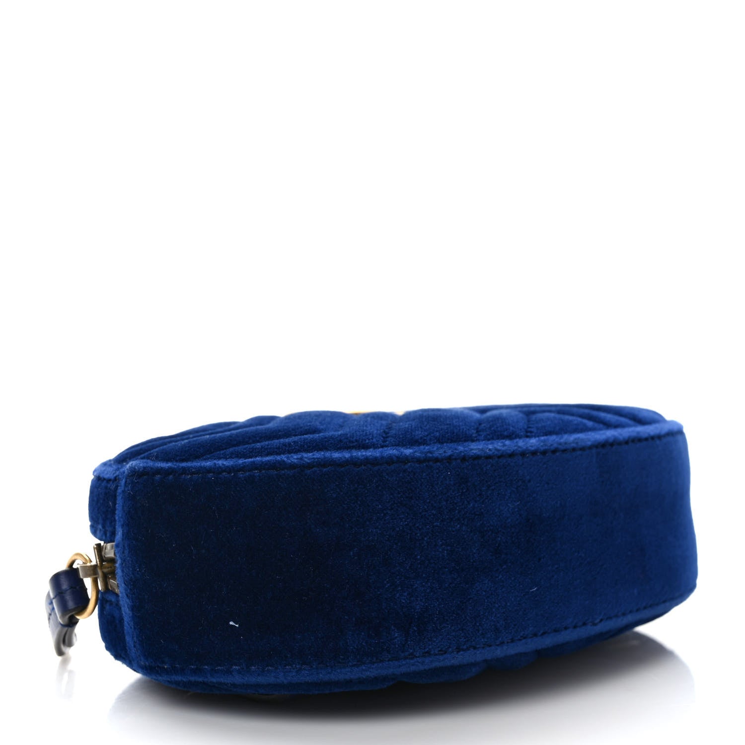Gucci Velvet Matelasse GG Marmont Belt Bag 85 34 Cobalt Blue 4 of 9