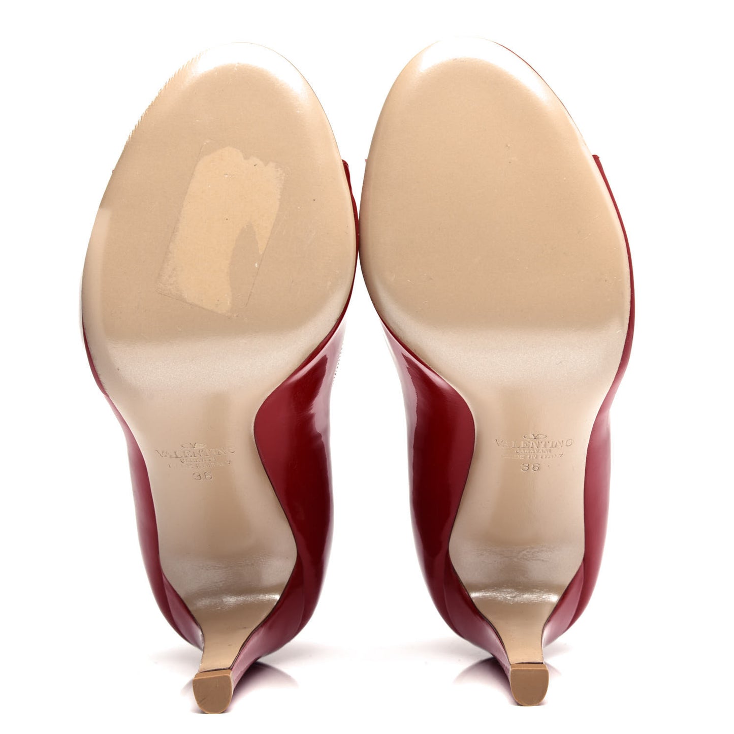 Patent Peep Toe Pumps 36 Red