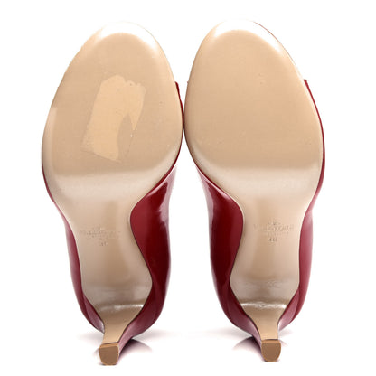 Valentino Garavani Patent Peep Toe Pumps 36 Red 6 of 11
