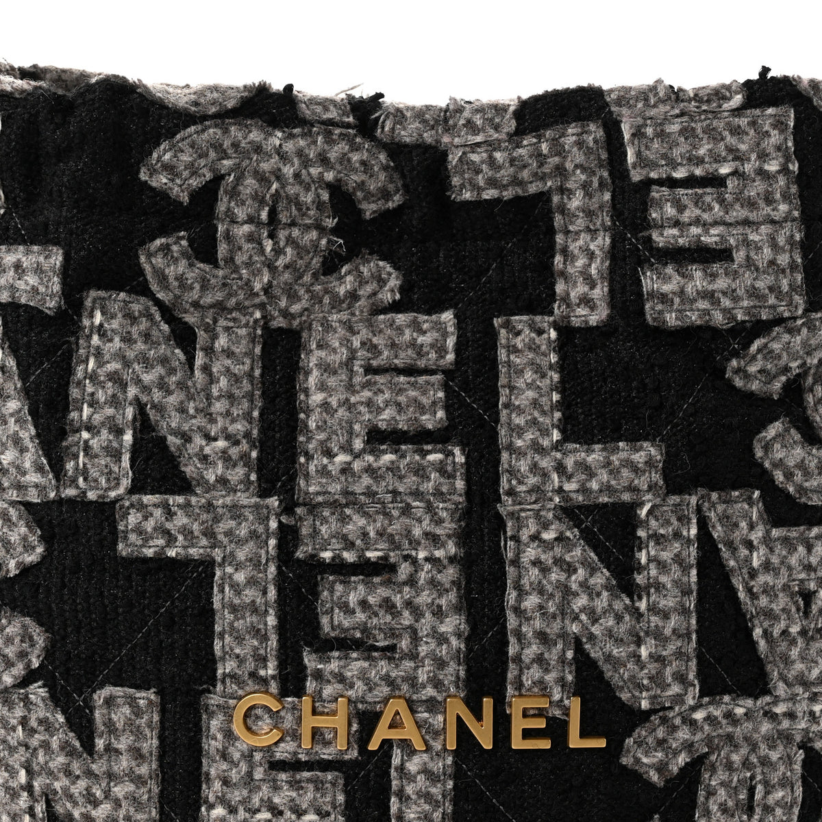 Chanel Wool Tweed Quilted Chanel 22 Grey Black 17 of 21
